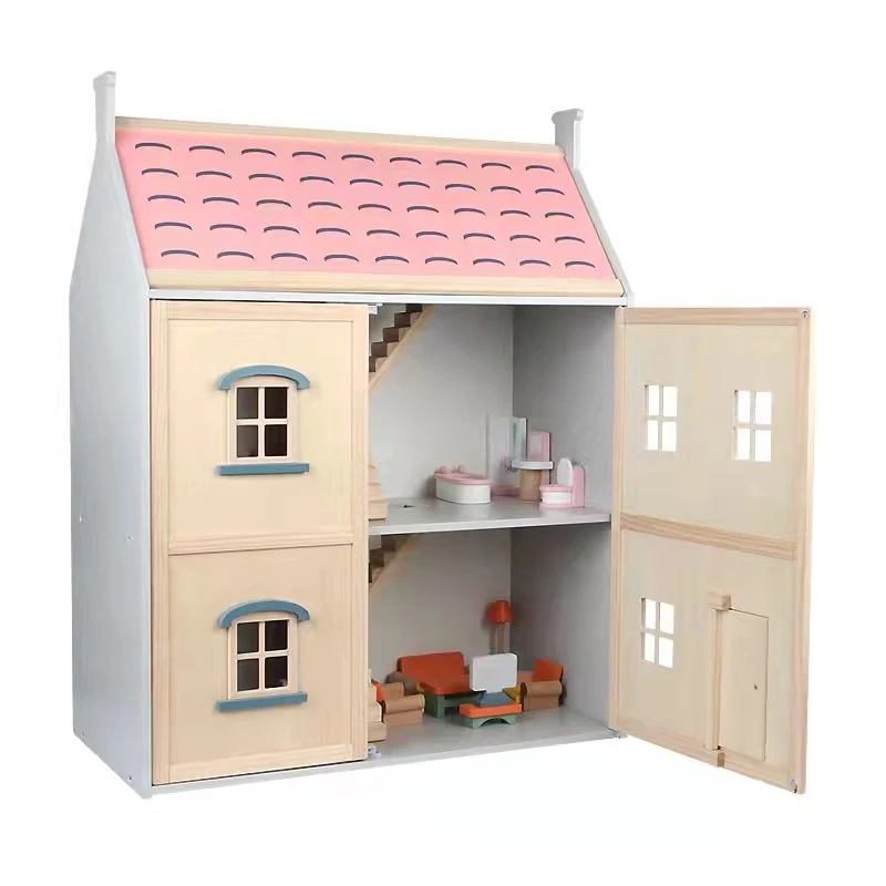 2021 hot Asweets DIY  Wooden Toys Doll House Furniture Handcraft Assemble 3d Miniatures Doll House For Kids