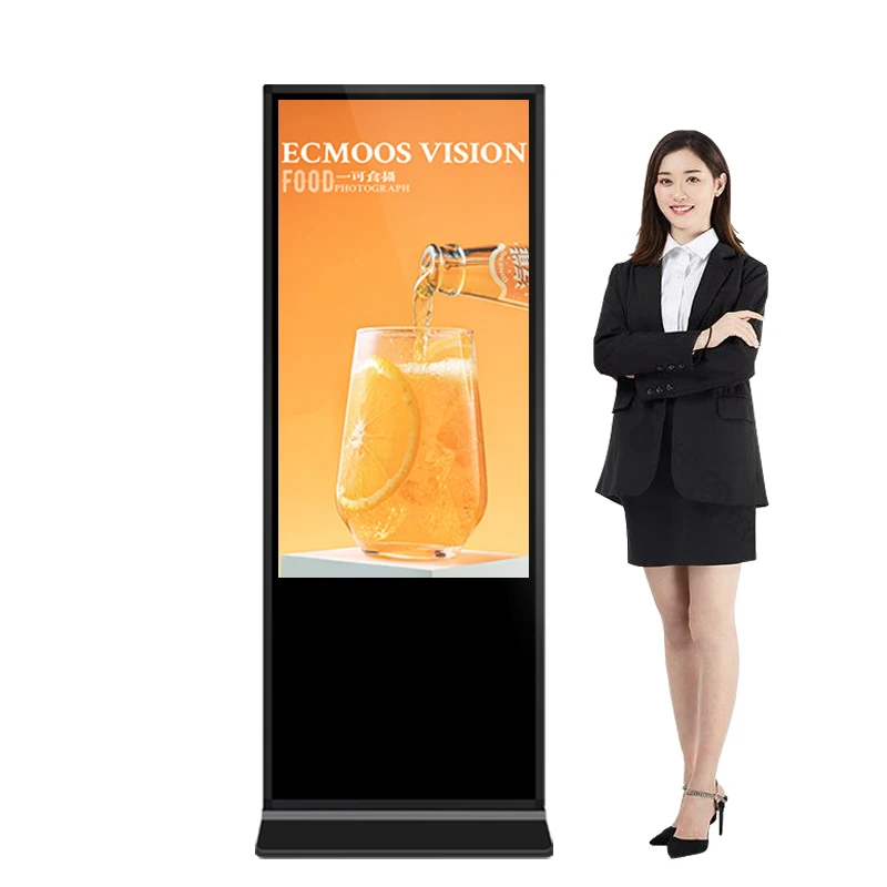 Floor Standing Vertical Touch Screen Kiosk 4K Indoor Advertising Player Display Screen Lcd Digital Signage