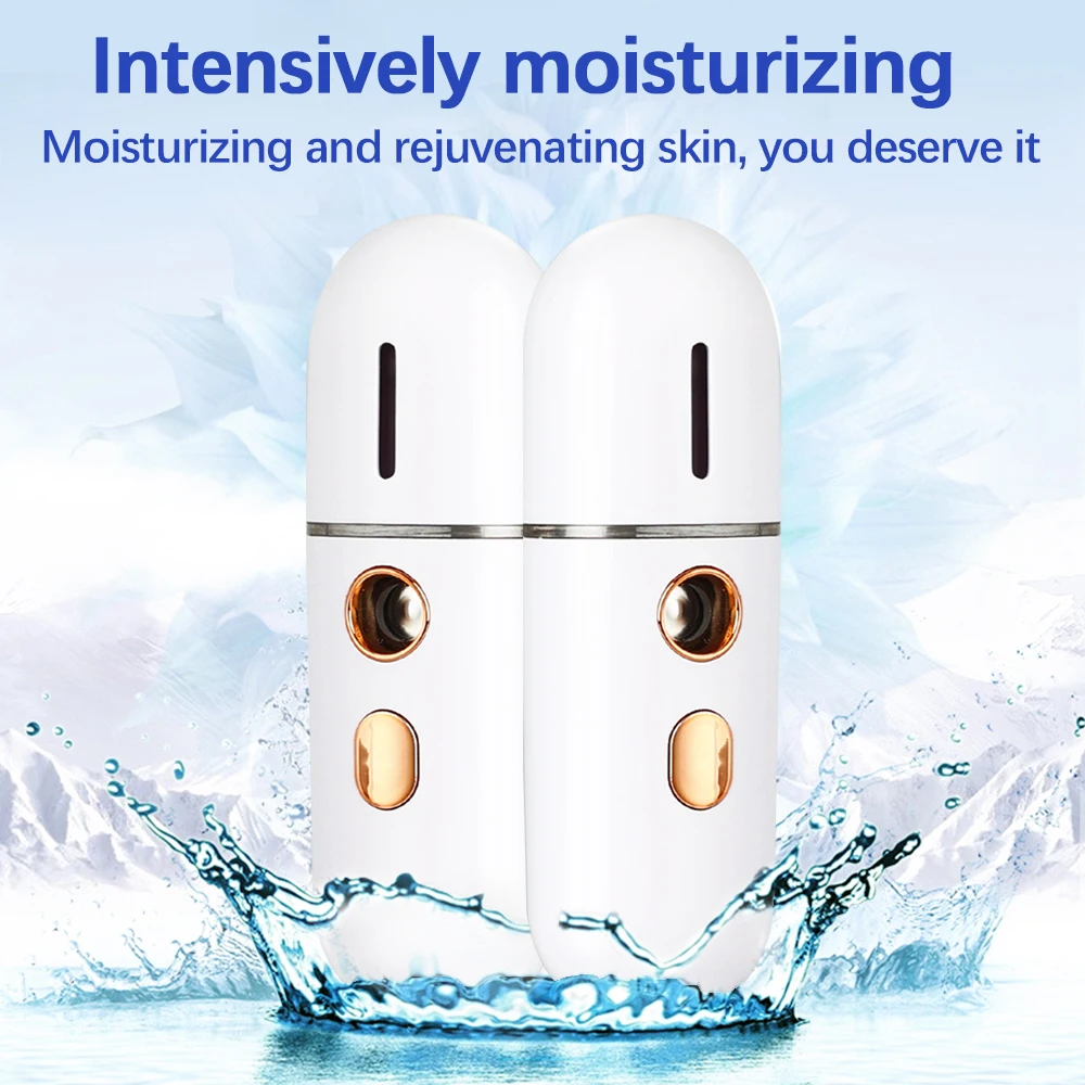 Portable Mini Usb Rechargeable Facial 12ml Humidifier Skin Moisturizing Facial Spray Wireless Humidifier For Travel Home