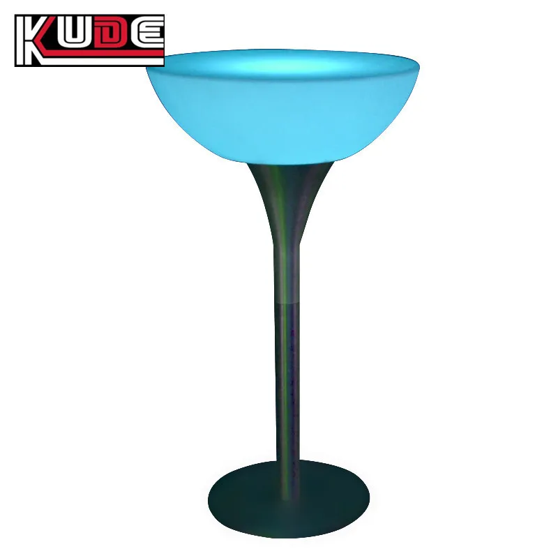 Portable Steel Leg Support Feet Waterproof led bar furniture bar table Led cocktail table for party