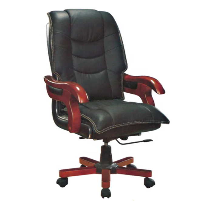 Black color comfortable soft artificial leather upholstered tilt mechanism office executive chair