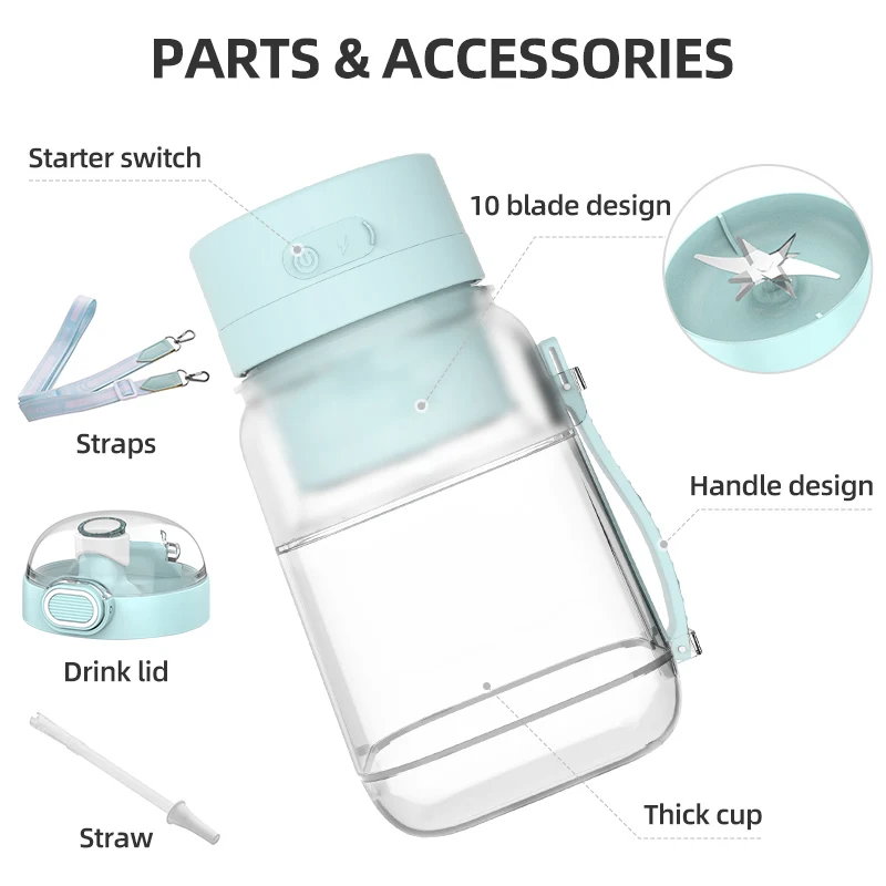 oem/odm 1000ml USB Rechargeable  portable juicer extractor machine  blender for fresh orange juice,squeezing oranges,lemons,kiwi