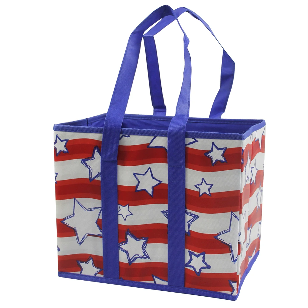 Wholesale Cube Folding Toy Kids Storage Box Pentagram Print  Hanging Fabric Storage Boxes Box Organizer Basket Bags