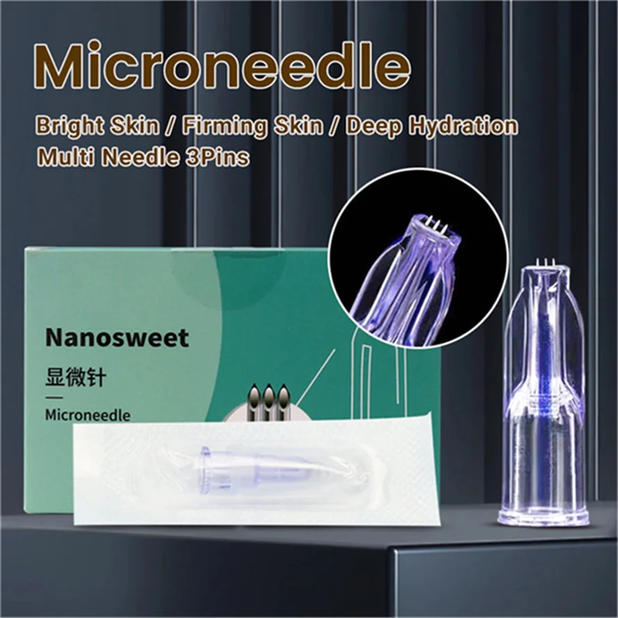Nanosoft New 3pins Meso Nano Needles 0.6mm Fillmed Nanosoft Microneedles For Skin Rejuvenation