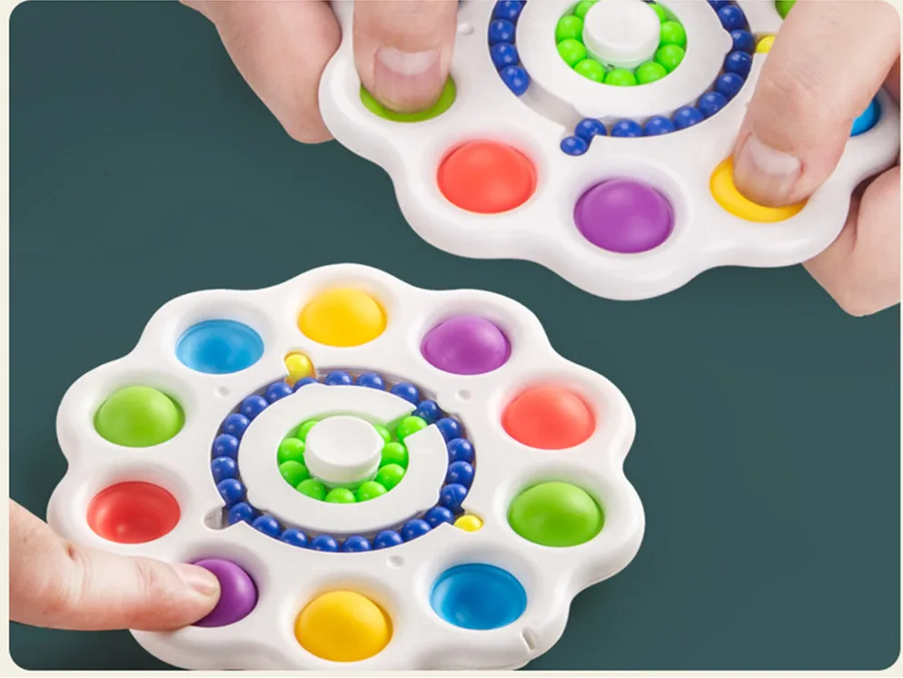 Best Selling Magic Dish Children Simple Dimple finger cube New Push Toy Bubble flying Fidget Spinner