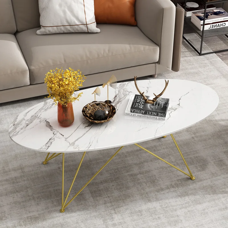 Modern luxury balcony leisure small apartment round marble coffee tea table