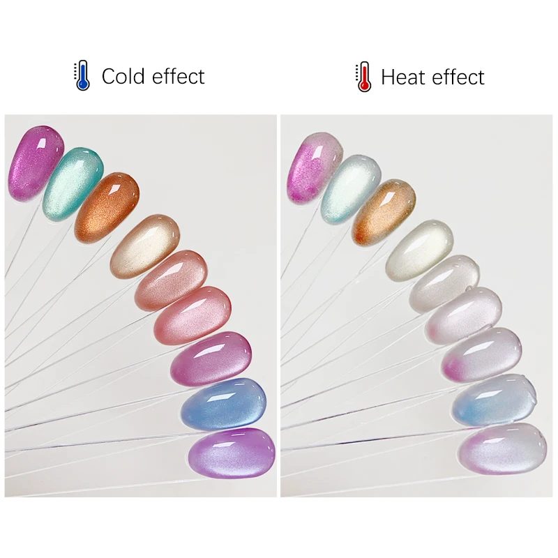 New arrivals High quality 9 Colors 15 ml  Temperature change color Gradient effect Customized private logo Cat eye gel polish