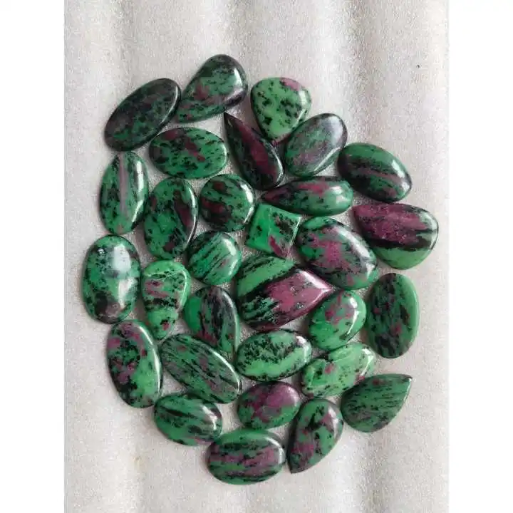 High Quality Natural Green Ruby Zoisite Beads Polished Gemstone Stones for Multi-Purpose Use Quality Exported