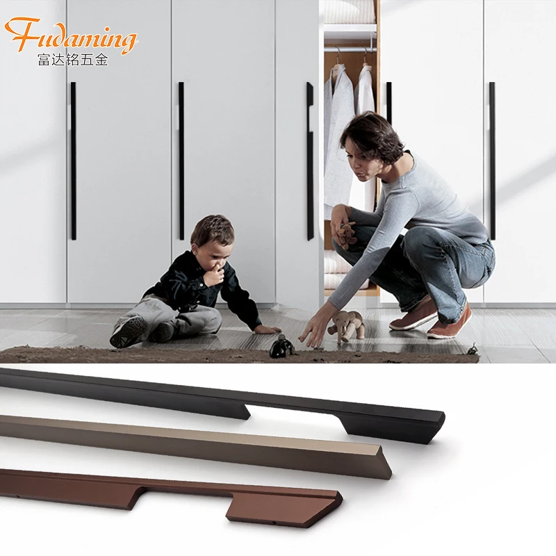 Длинная ручка в американском стиле для большого шкафа, двери, шкафа для обуви, винного шкафа, алюминиевая ручка с вытяжкой 289