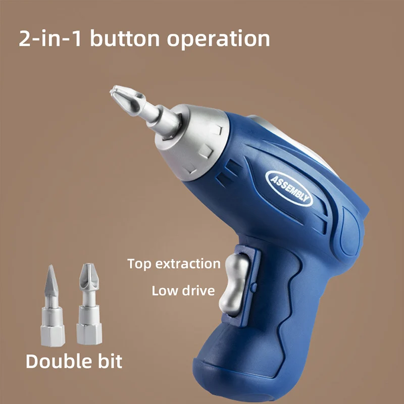 Kids Electric Driller Screw Toy Montessori Nut Assemble Disassembly Blocks Boys Simulation Repair Toolbox Set Educational Game