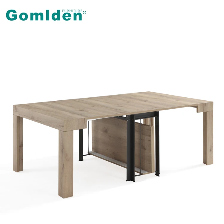 Nordic Space Saving Natural Wood Finish Large Extending Dining Tables For Dining Room