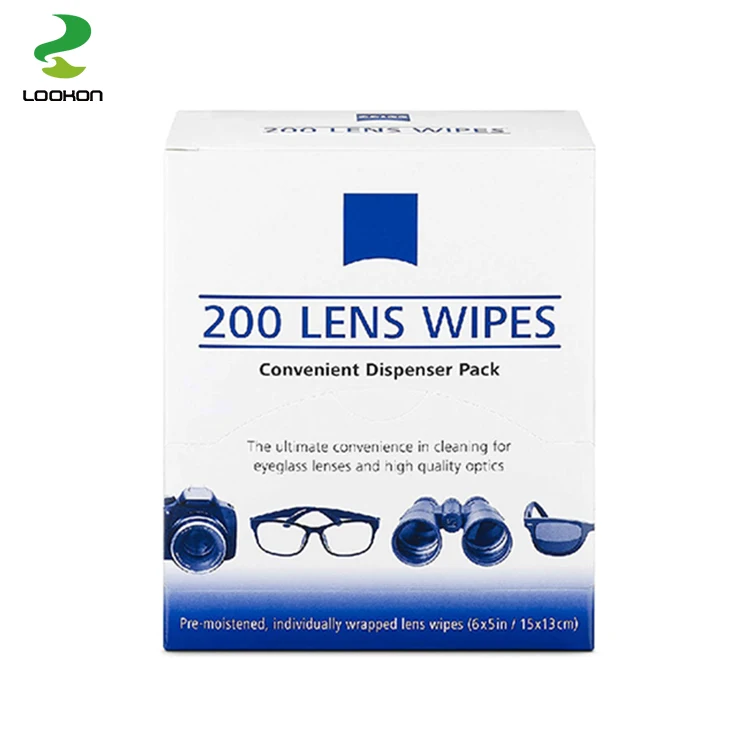 Lookon Factory One-off Oem Disposable Anti Fog Optical Glasses Cleaning Lens Wet Wiping Paper Tissue