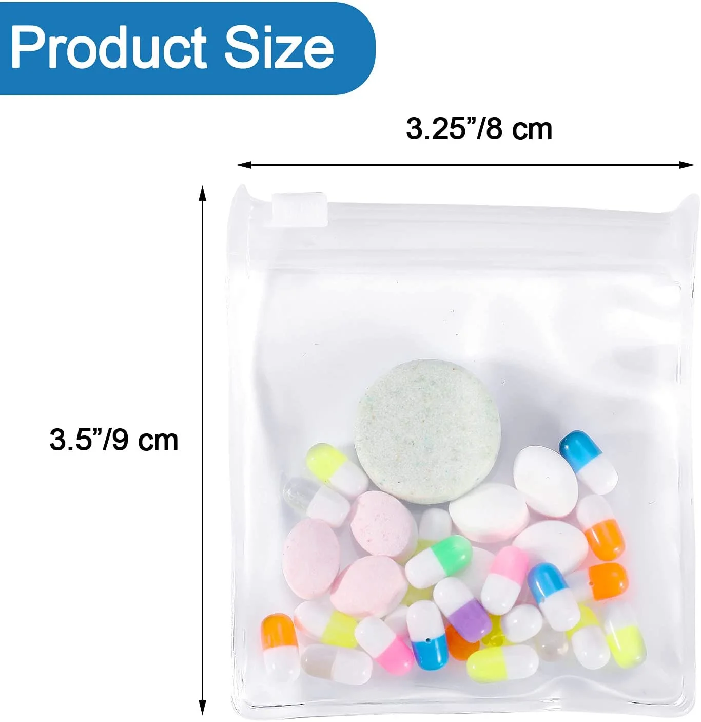 
3.5*3.25 inch easy open close travel medicine health plan Reusable Zippered Pill Pouch Bags 