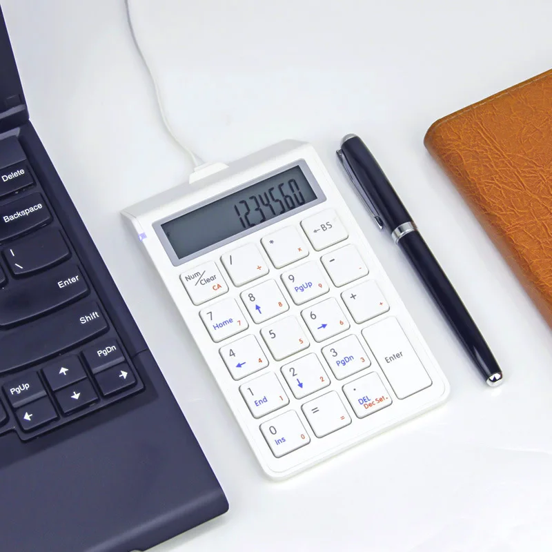 SKB886S USB Programmable 12-Digit Digital Display Mini Keyboard Mini 19 Keys Wired USB Numeric Keyboard POS Keyboard Calculator