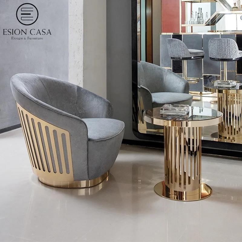 Эсион CASA High end вилла гостиная роскошный одноместный диван стул Золотой Металл современное кресло в итальянском стиле акцент стулья