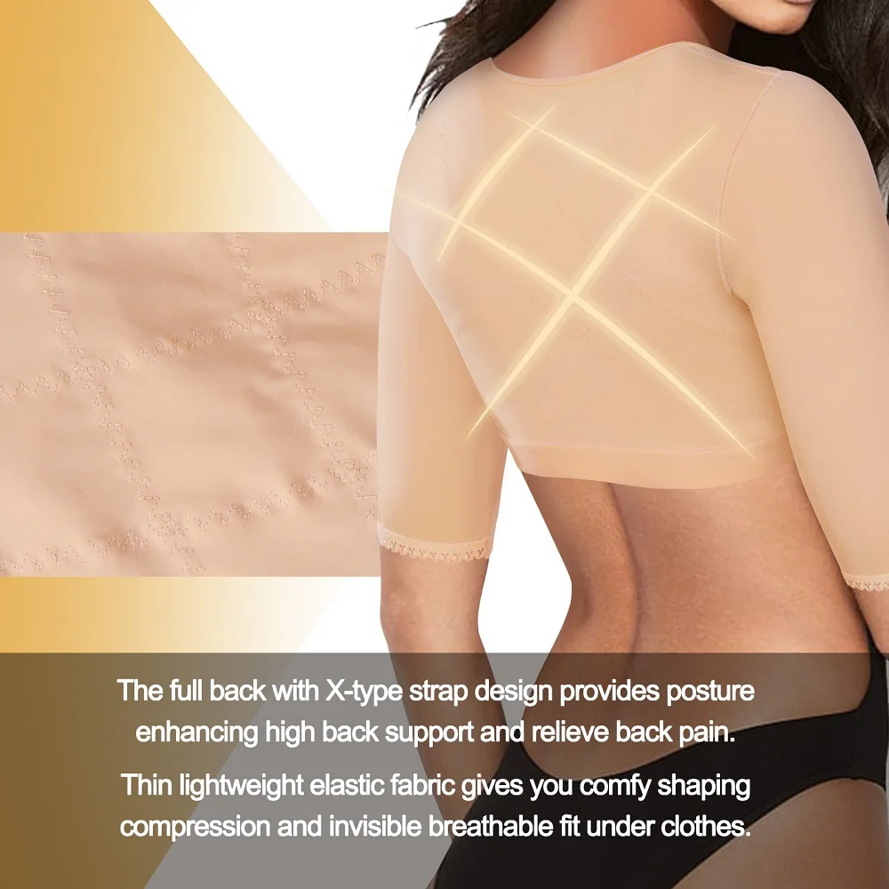 
Women Shaper Tops Arm Compression Post Surgery Front Closure Bra Tank Top Shapewear 