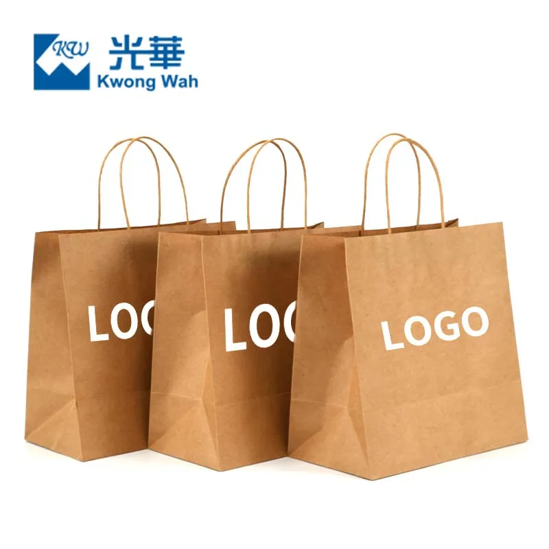 Custom Marketing Kraft Paper Packaging Shopping Bag Kraft Paper Thankyou Party Bags