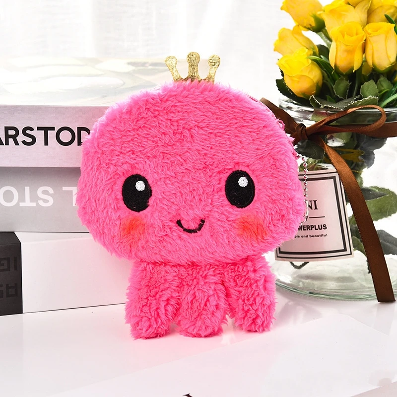 Best-Selling Funny octopus Soft Plush Keychain Wallets  Cartoon Anime octopus Coin Purse Wallets Keychain Toys Couples Pendant