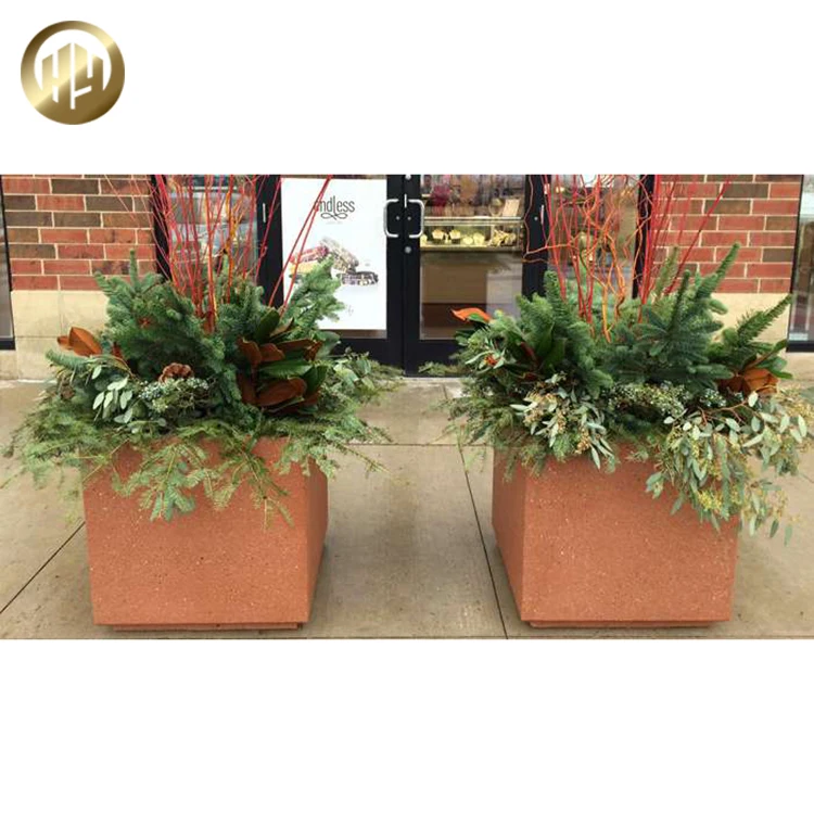 Outdoor Corten Steel Rusty Square Metal Plants Flower Box Planter