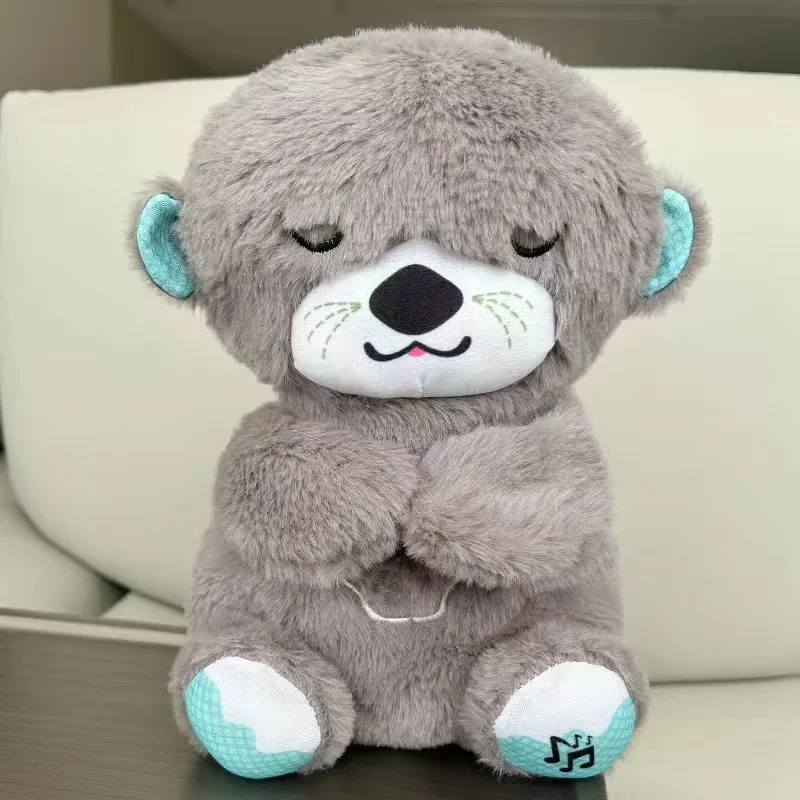 2024 high quality Cozy up with this Breathing Otter Beaver Plush Stuffed Animal Toy light up for new born baby Months Babies