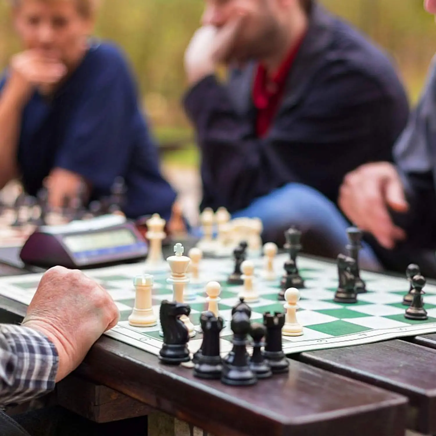 CHRT Plastic Chess Pieces Tournament Chess Set Portable Chess & Checkers Set with Carrying Bag