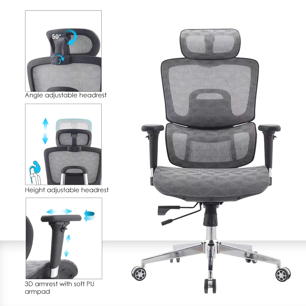Foshan factory high back full mesh chair office  furniture swivel best ergonomic desk computer office chair sillas de oficina