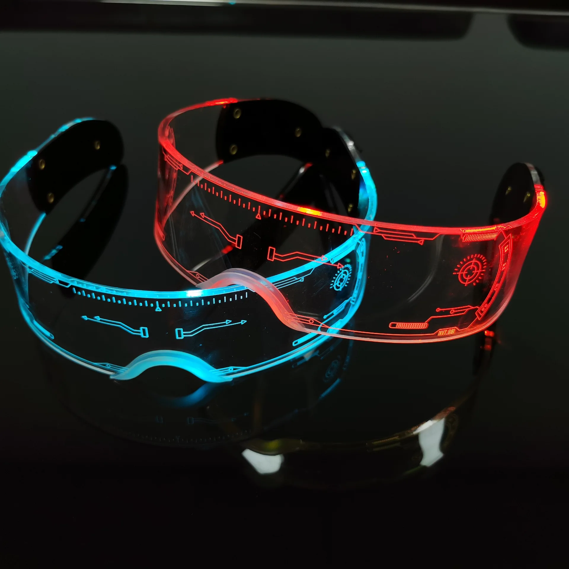 LED Luminous Glasses Electronic Visor Glasses Light Up Colorful Glasses for Parties