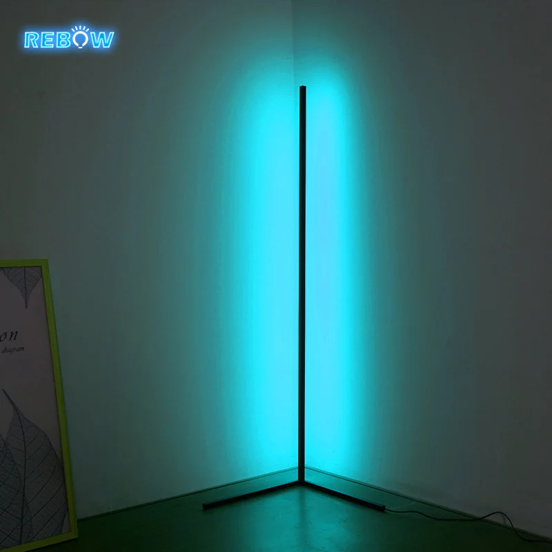  Rebow Прямая поставка гостиничный нордический декоративный стоячий rgb arc гостиная современный дизайнерский Угловой светодиодный Современный напольный