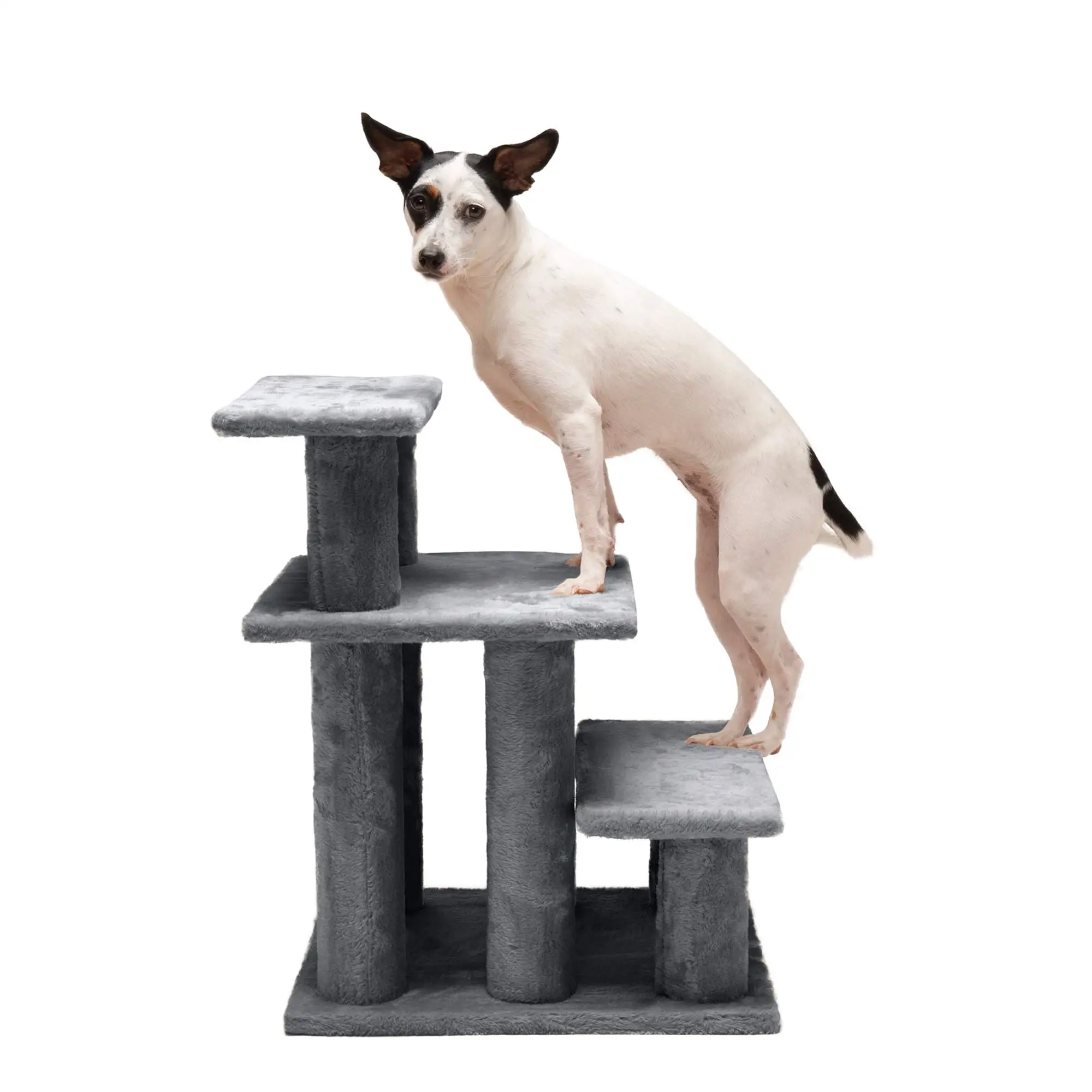 Bunnyhi MLT001 New Arrival Cute Popular Cat Climber 3-Step Multi-Level Carpeted Cat Scratching Post Dog Stairs