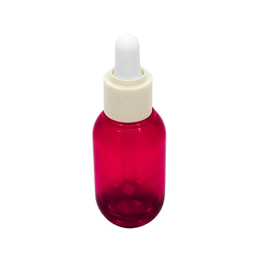 15ml Red PETG  Plastic Bottle with Dropper for Cosmetics Packaging
