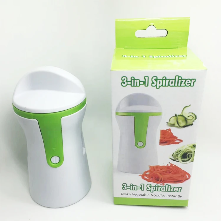 Manual Spiral Food Processor Fruit Vegetable Stainless Steel Blade Kitchen Tool Cutting Cucumbers Carrots PP Rotating Cutting
