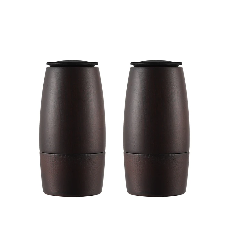 New halloween gift  Hand Grinders Wine Barrel Shape Ceramic Burr Spice and Herb Mill pepper grinder  with Beech Wood