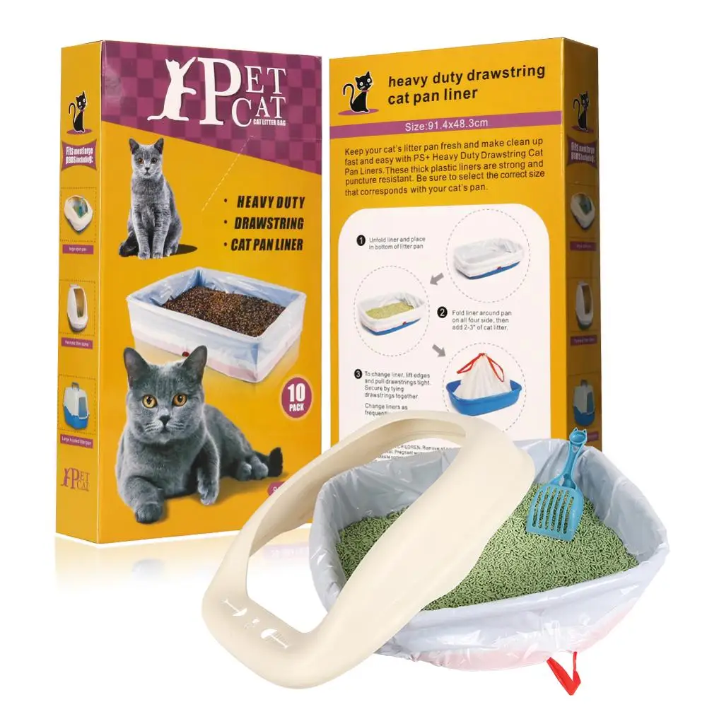 
Cat Litter Bag Cat Litter Box Liners Drawstring Bag Heavy Duty Drawstring Cat Litter Pan Bags Durable Pet Supplies 