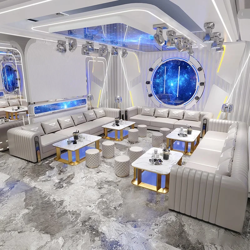 High-end KTV sofa light luxury card seat bar U shape coffee table home theater sofa club ktv sofa