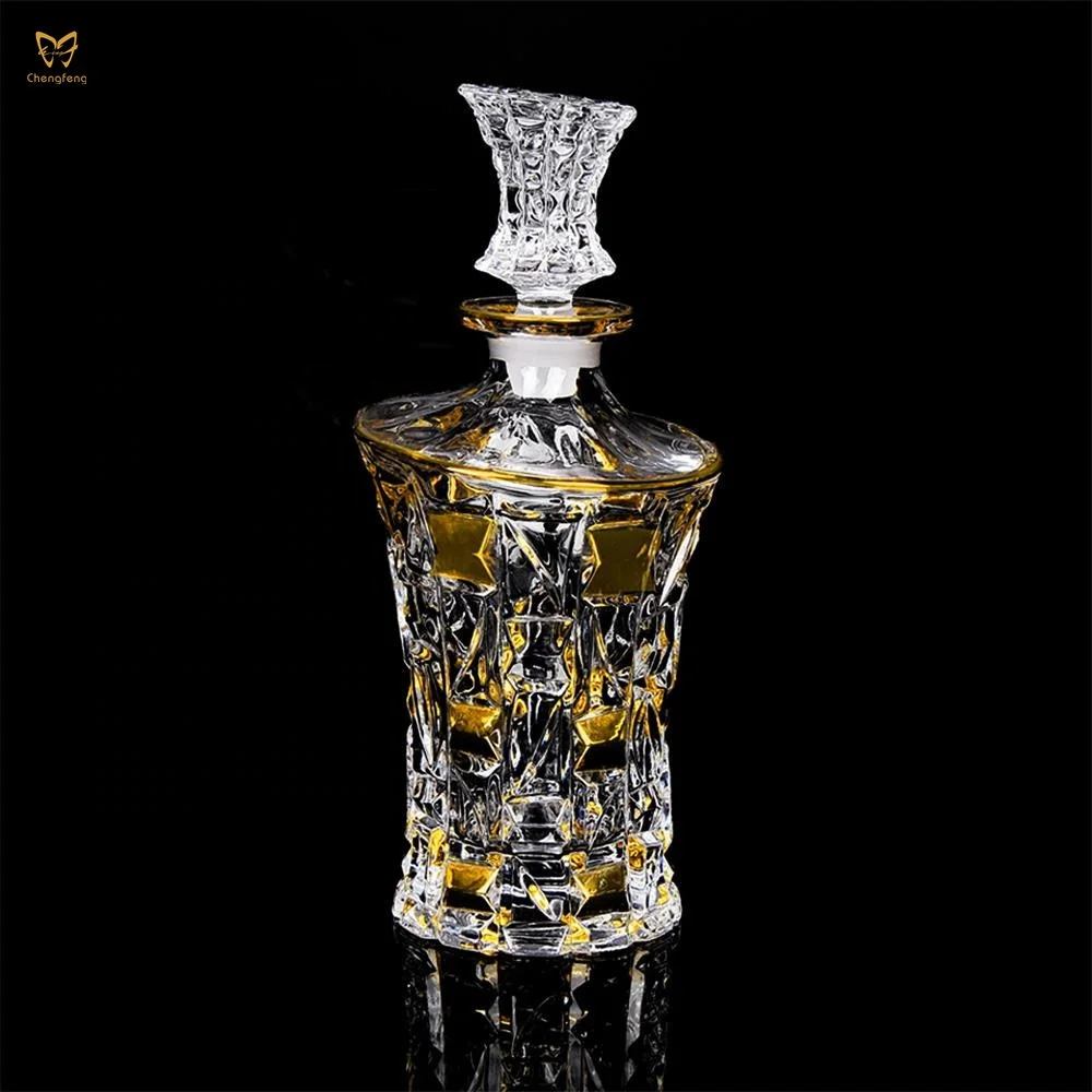 700ml Gold Rim Whiskey decanter set of 7 for Home