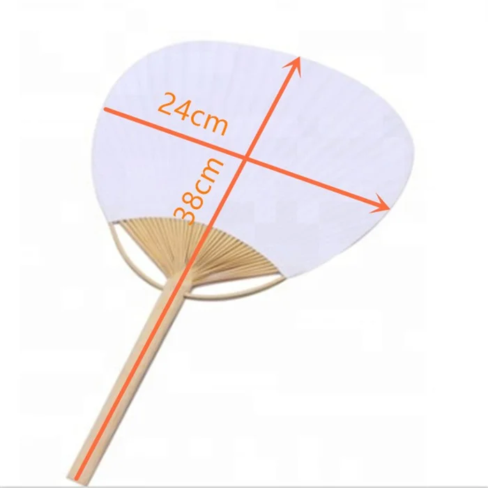 Chinese folk style bamboo craft advertising round paddle fan paper fan