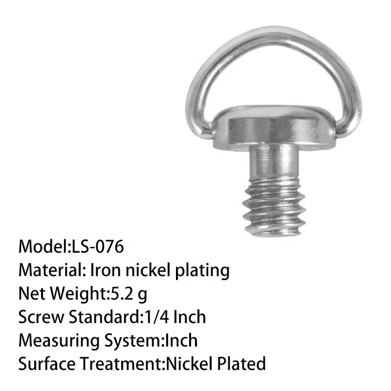 Bexin Hex socket tripod ball head clamp camera fixing screw 1/4 threat d ring tripod custom small ring screw