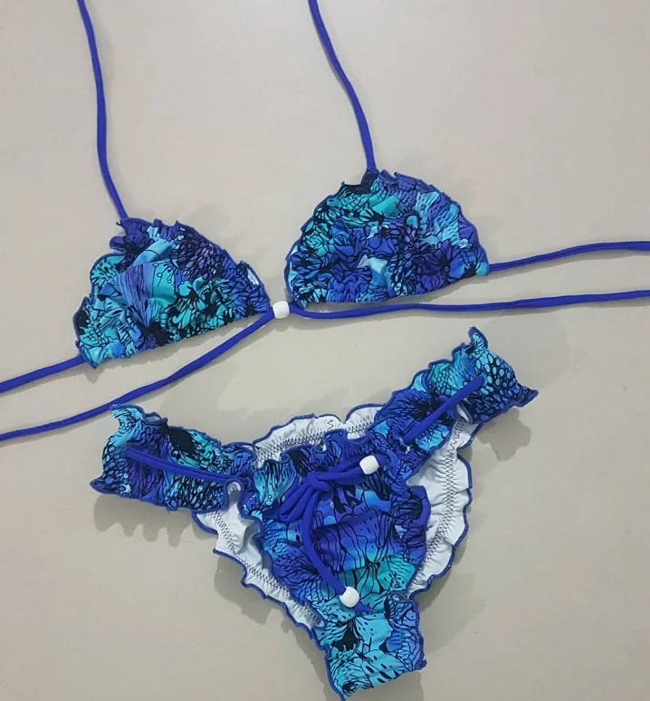 JYJ Swimwear Custom Sexy Cute Ruffle Micro Bikini Set Designer Luxury Two Pieces  Swimwear Swimsuits for Women 2023