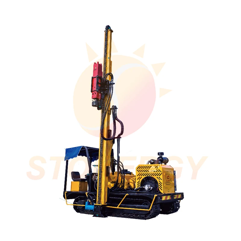 Hot Selling Portable Drilling Rig/ Small Drilling Machine/Crawler Mounted Solar Pile Driver ground screw spiral piling machine