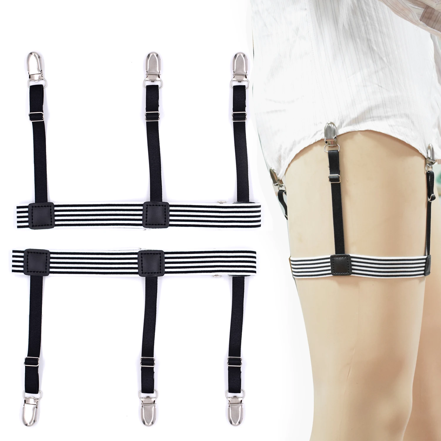 Mens Shirt Stays Garters Suspenders Braces For Shirts Gentleman Leg Elastic Men Shirt Suspenders Garter Holder Business