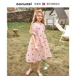 Summer 2020 hot sale wholesale and retail short-sleeved  new lotus leaf bubble sleeve kids girl dress