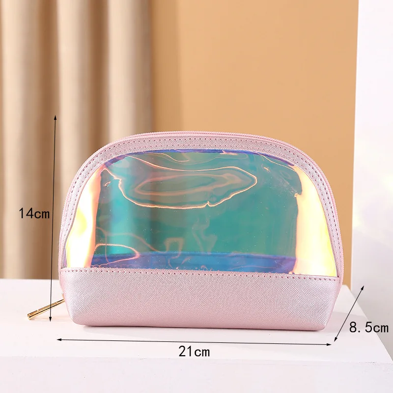 Laser Cosmetic Bags 4 Pieces Set Women Makeup Brush Case Transparent Beauty Pouch Make-Up Bag