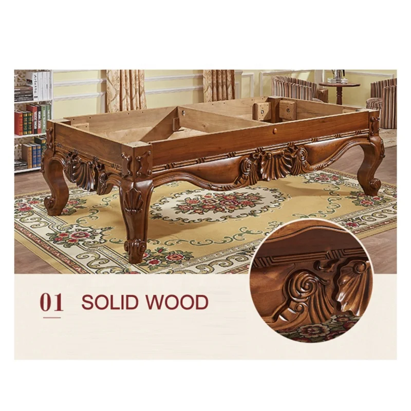 2021 Custom Carved Solid Oak Wood Pool Table 8ft