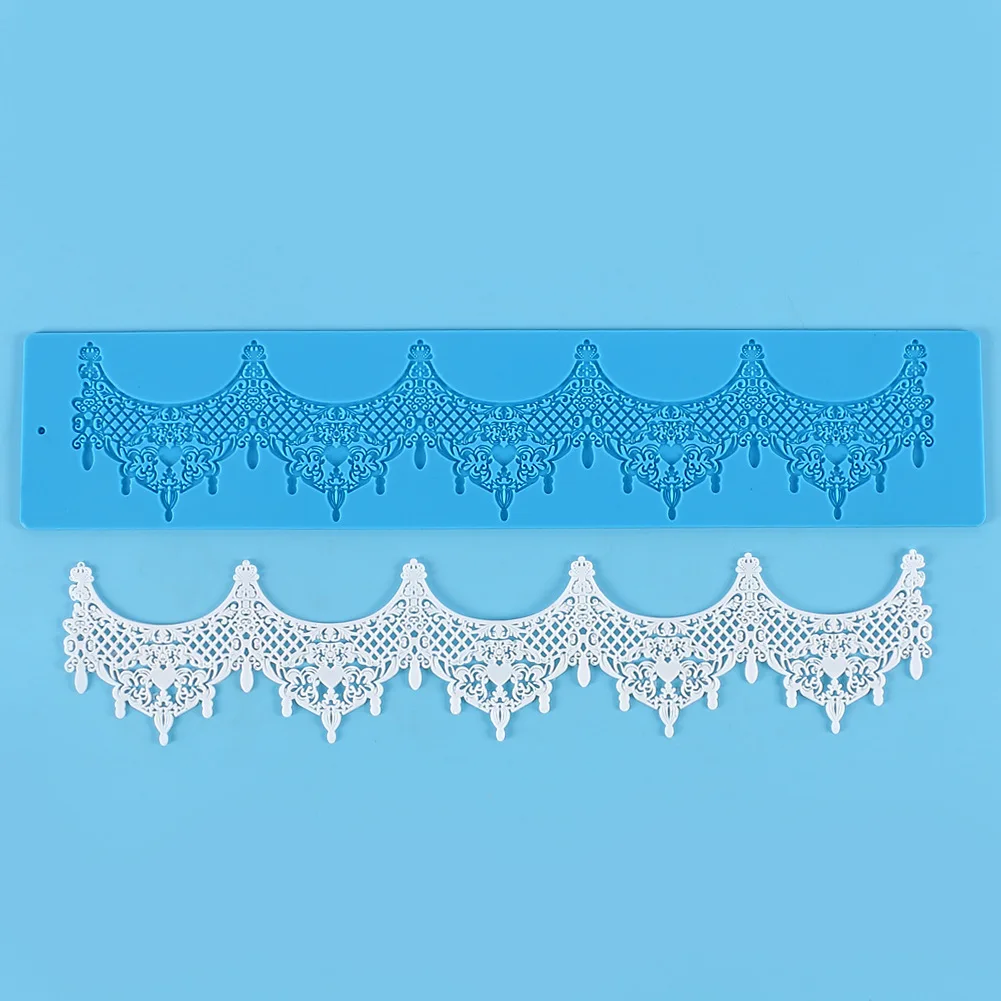 Lixsun Cake Baking Candy Gummy Sugar Craft Fondant Pastry Polymer Clay Silicone Flower Cake Decoration Supplies Lace Mat