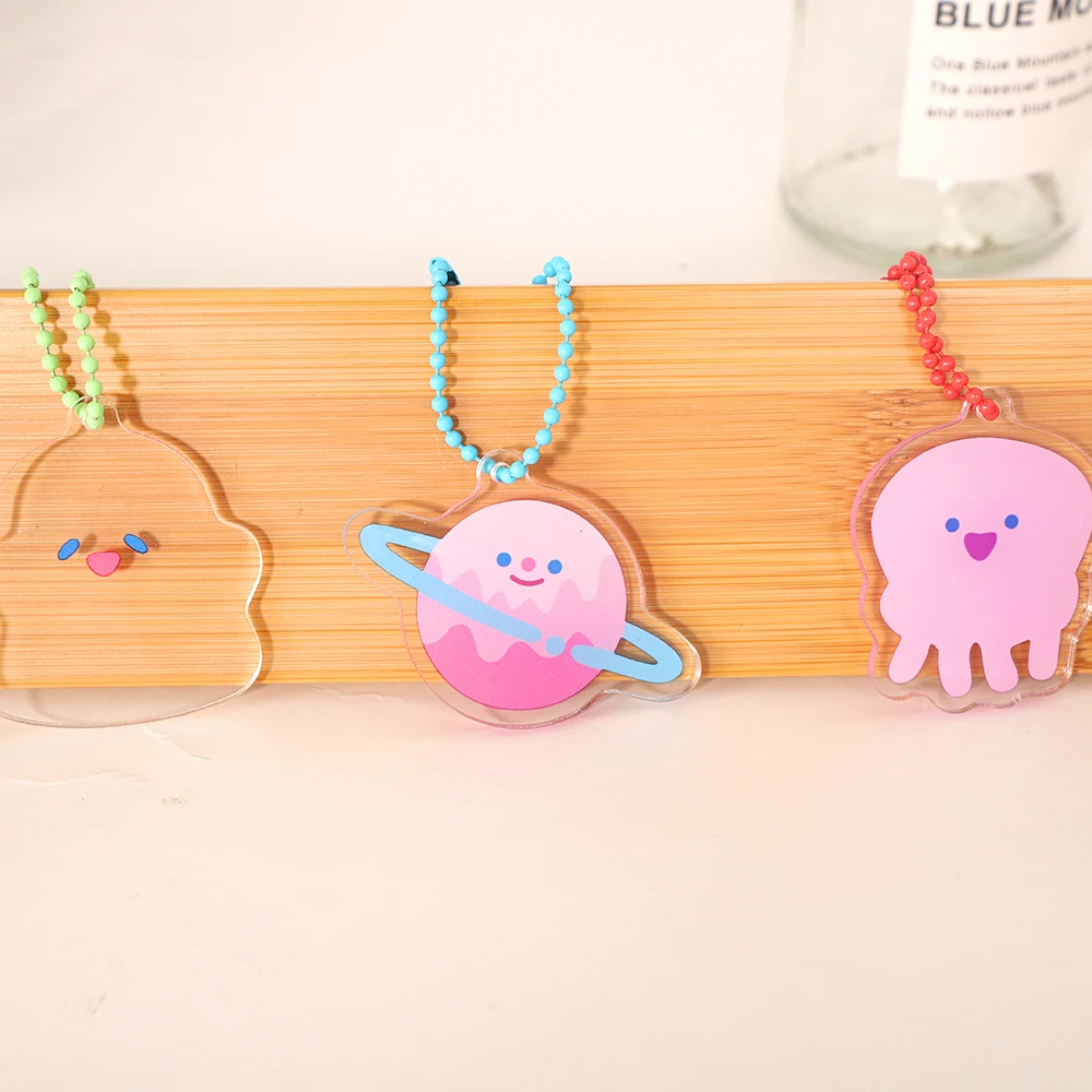 Cheap wholesale manufacture clear souvenir keychain logo transparent cartoon anime acrylic charm custom souvenir keychain