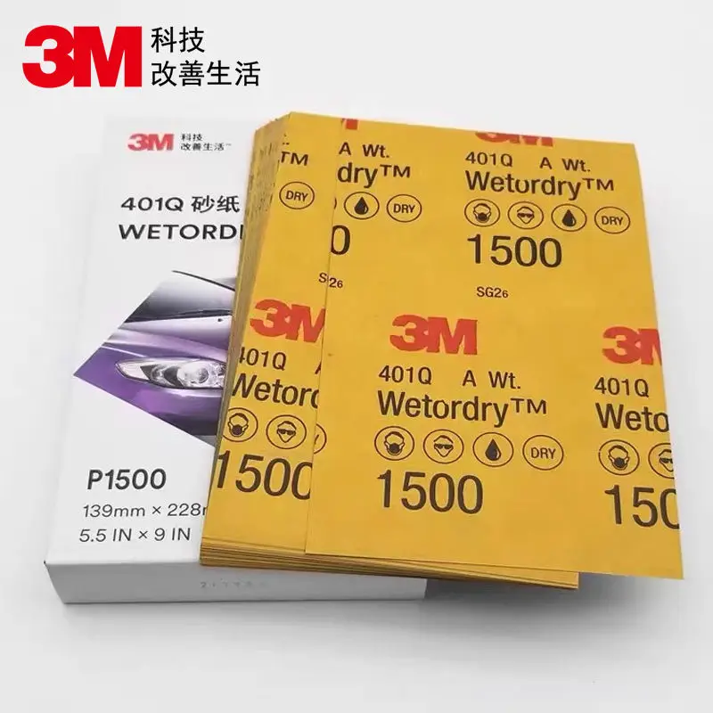 3M 401Q Best Selling Waterproof Kraft Sandpaper Wet and Dry Use Sand Paper Wood Abrasive Paper