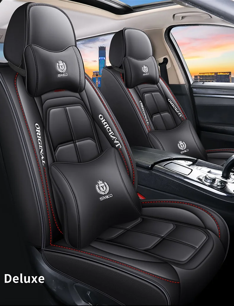 Four Seasons Waterproof Universal Leather Car Seat Covers High Quality Seat Cover Car Full Set 5 Pcs For Cars