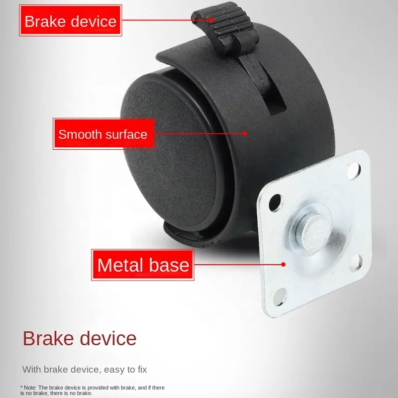 Hot sale cheap price 2 inch caster nylon 50mm nylon double wheel Swivel Universal Wheel Furniture Wheels clothes rack casters