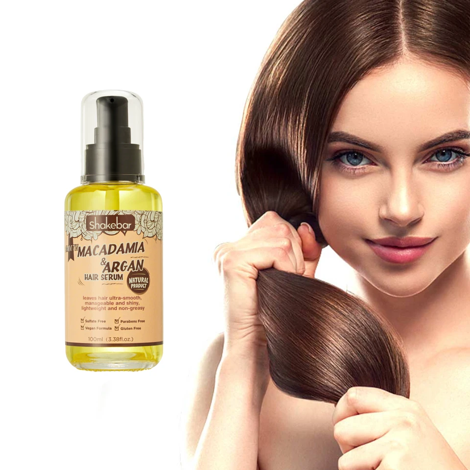 Shakebar Macadamia Argan Oil Nourish Moisture Protection Shine Hair Serum hair scalp repair oil for african hair