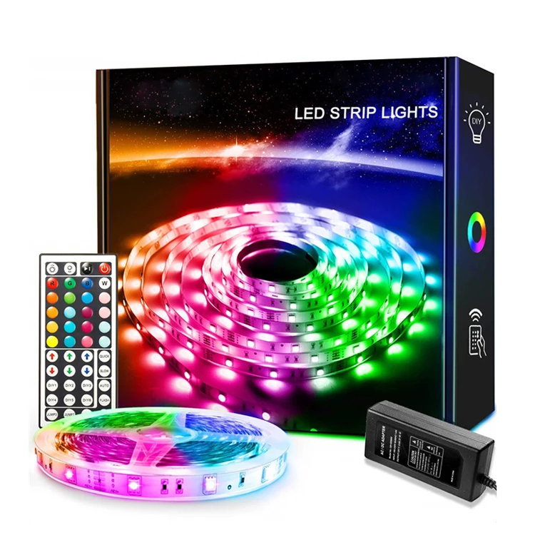 Dropshipping 5050 3528 RGB 12 V 24 V IR WIFI music sensing intelligent remote Flexible RGB Waterproof landing LED Strip Lights